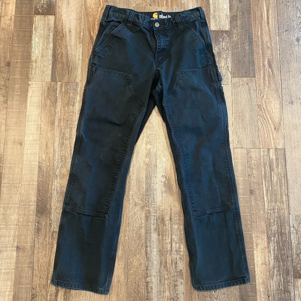Carhartt Black Double Knee Workwear Pants Relaxed Fit